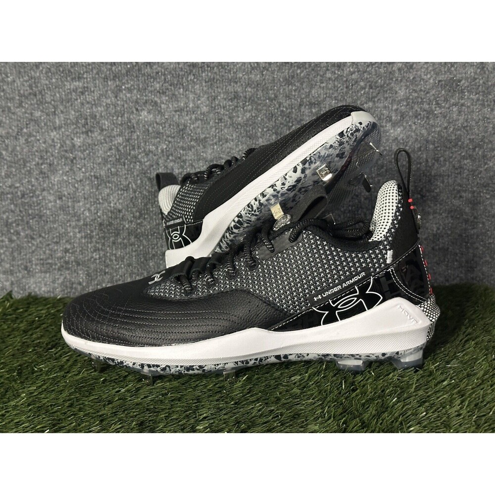 Size 13 Men - Under Armour Harper 7 Black Baseball Metal Cleats